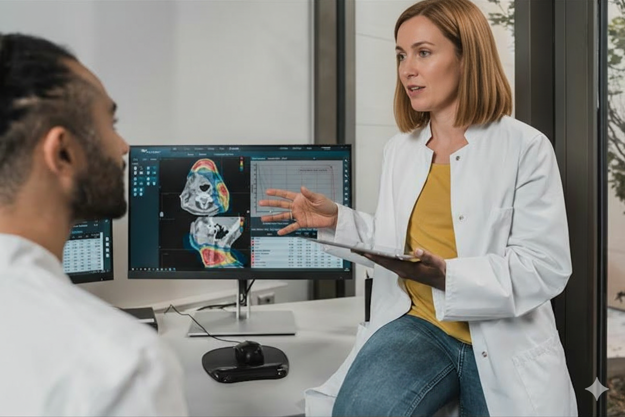 Médico con paciente